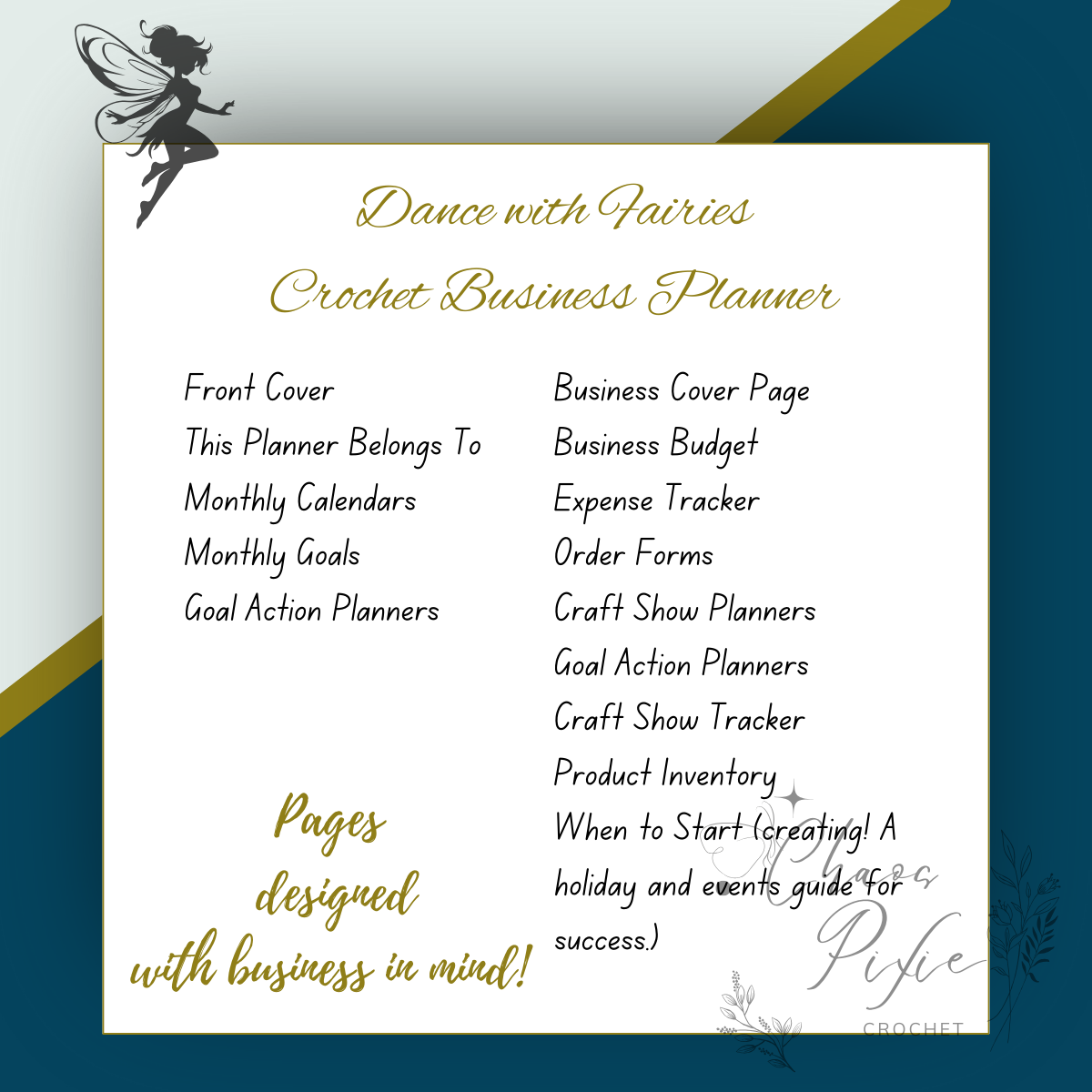 Dance with Fairies Crochet Business Planner