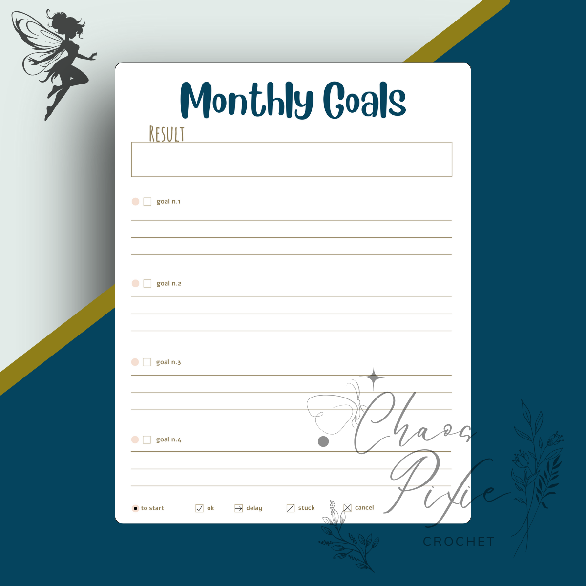 Blueberry Mint Crochet Business Planner
