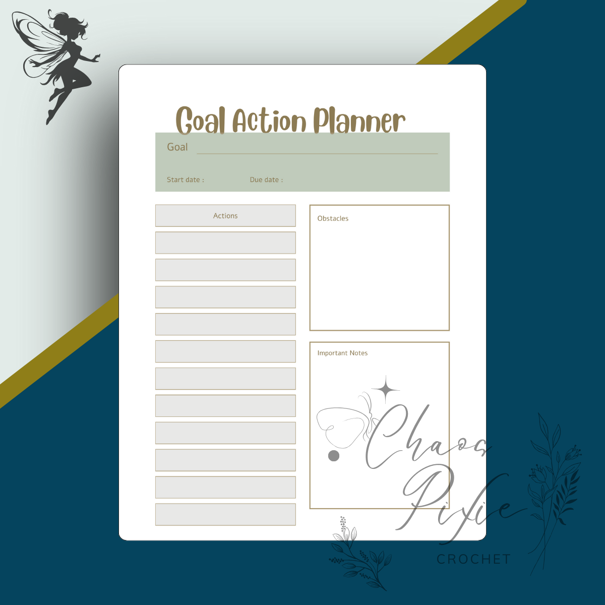 Blueberry Mint Crochet Business Planner