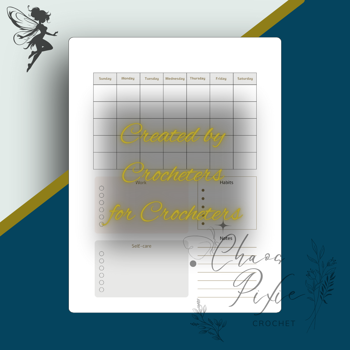 Blueberry Mint Crochet Business Planner