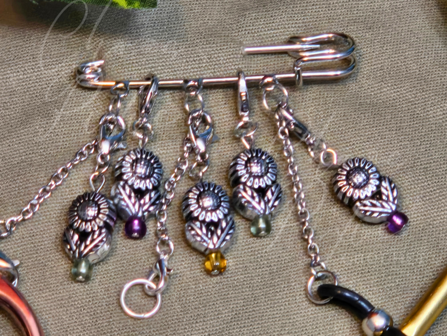 The Changelings Clasp: Sunflower Delight Chatelaine