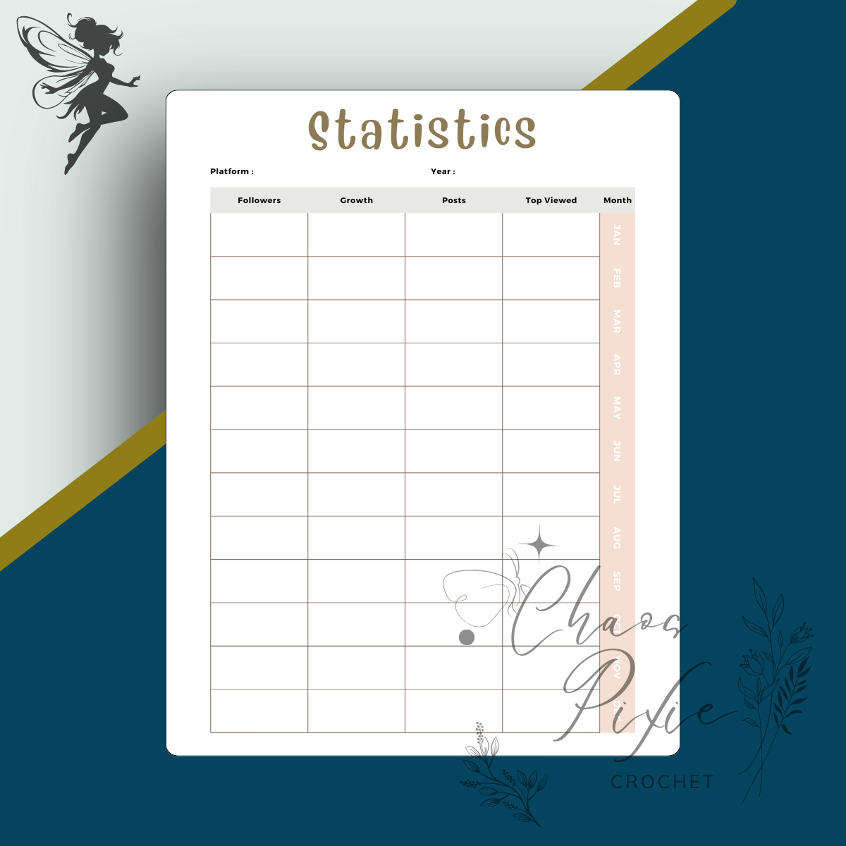 Blueberry Mint Crochet Business Planner