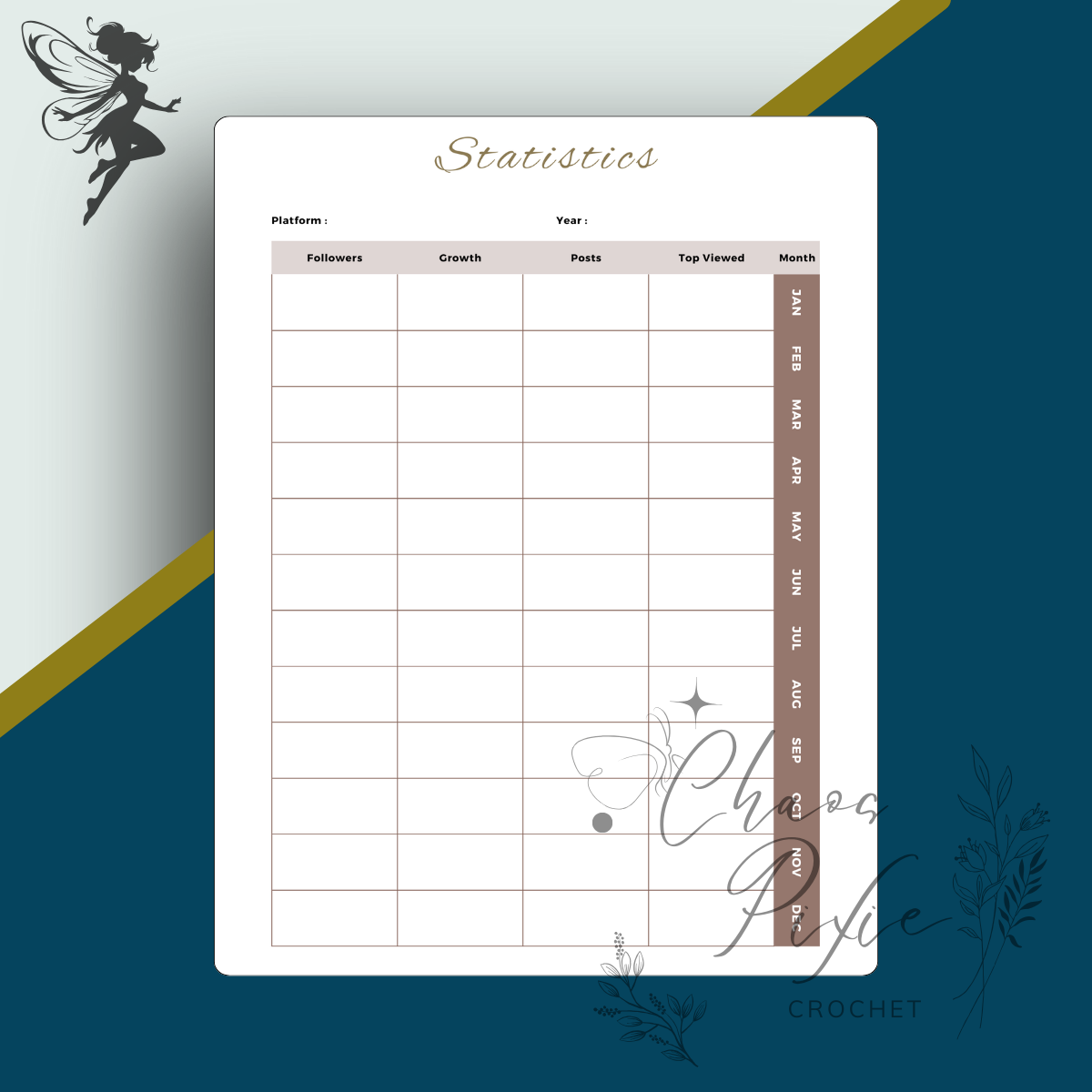 Dance with Fairies Crochet Business Planner