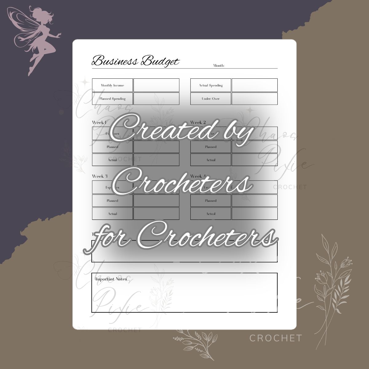 Crochet Business Planner Pages