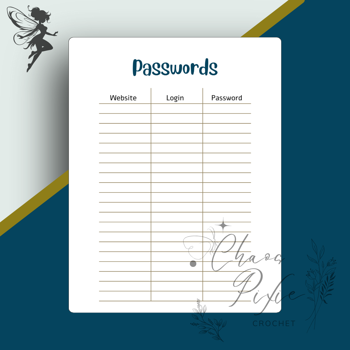 Blueberry Mint Crochet Business Planner