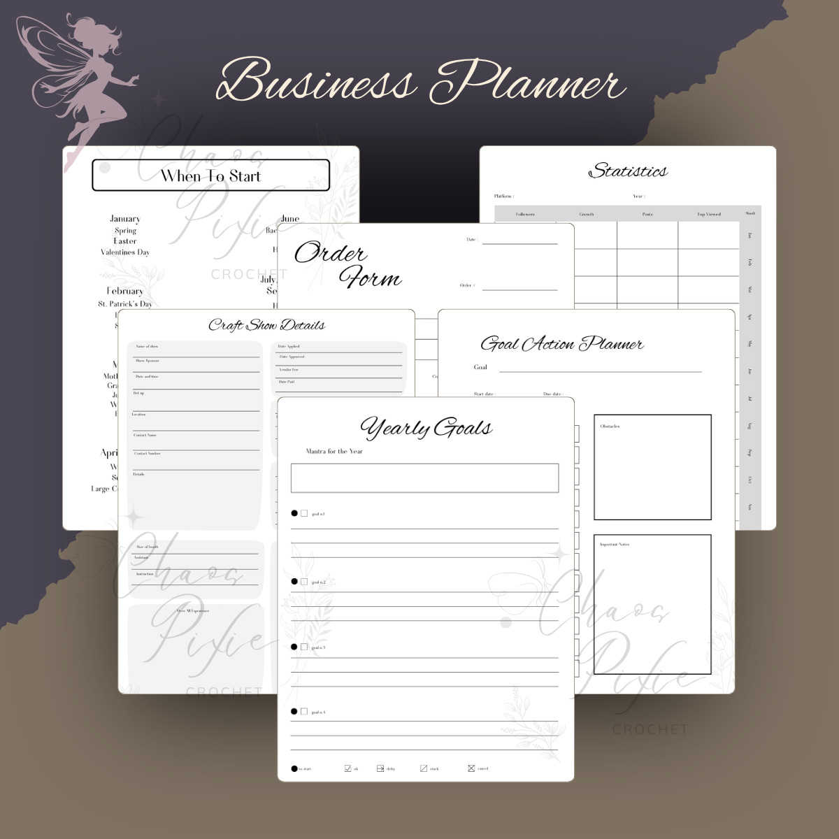Crochet Business Planner Pages
